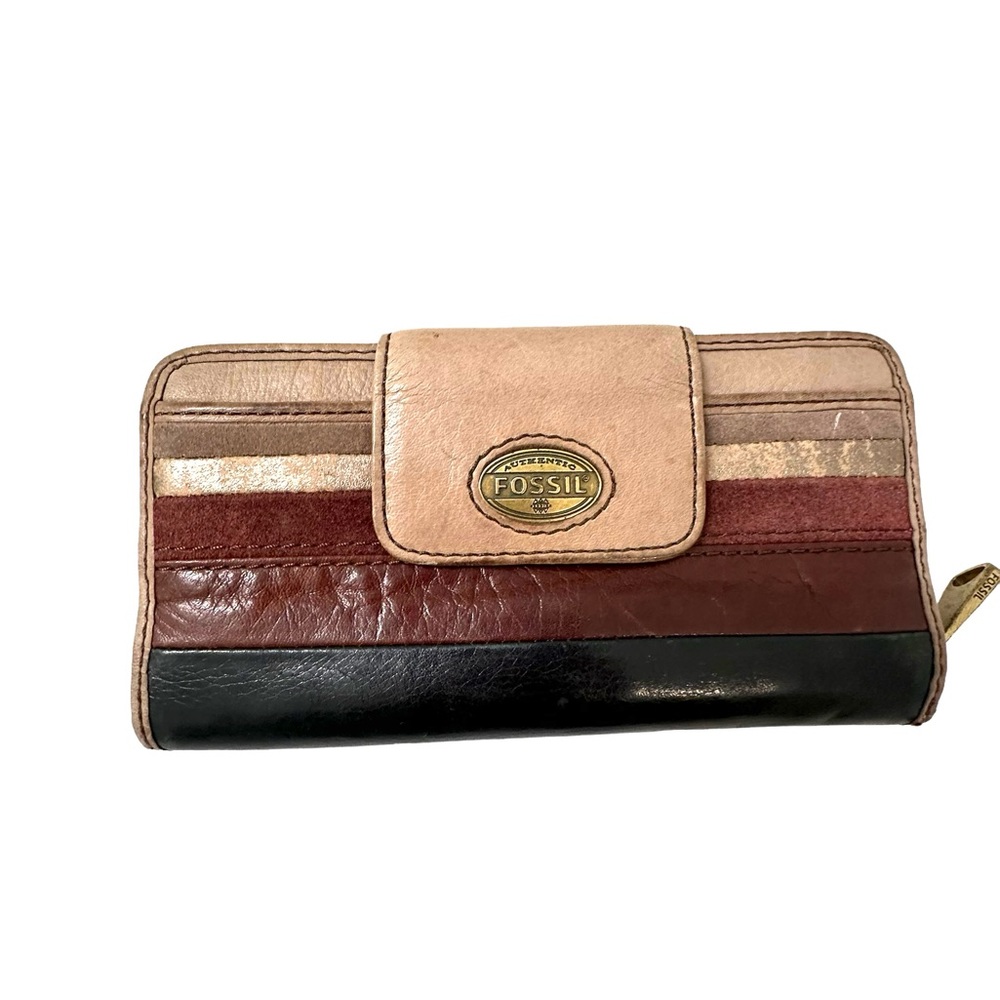 Fossil Multi Color Leather Suede Metallic Patchwo… - image 8